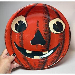 John Derian for Target Large 13.5" Orange Pumpkin Candy Bowl Melamine Halloween
